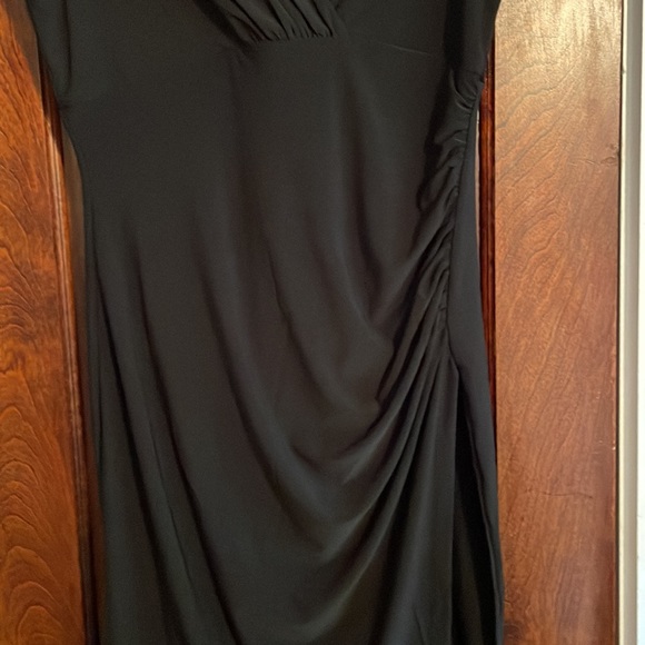 CATHERINE MALANDRINO BLACK DRESS WITH ROUCHE ON THE SIDE sz M / 10 - Picture 5 of 6
